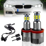 Set 2 Becuri LED Marker H8, pentru DRL Angel Eyes, 120W, 2200lm, IP67, cu CANBUS, Compatibile BMW E83 E87 E60 E61 E53 E63 E64 E65 E66, 6000K - Lumina