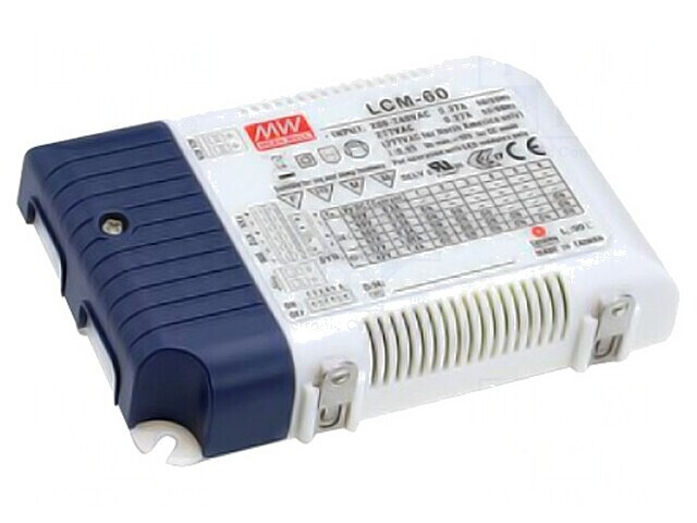 Alimentator LED 60W 2-90VDC 500-1400mA 180-295VAC