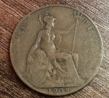 C50 - Moneda foarte veche - Anglia - one penny - 1909