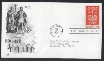 United States 1966 Poland FDC K.644 foto