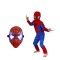 Set costum Spiderman clasic si masca LED, 5-7 ani, 110-120 cm