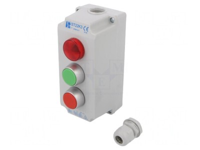 Casetă de comandă cu 2 butoane IP65 plastic 230V foto
