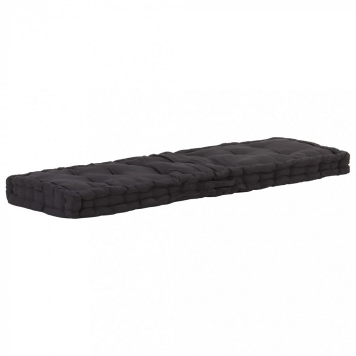 Pernă podea canapea din paleți, negru, 120 x 40 x 7 cm, bumbac