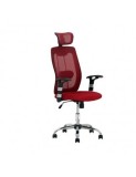 Scaun birou ergonomic OFF 988, mesh, baza cromata, suport lombar, inaltime reglabila, mecanism balans, 110 kg