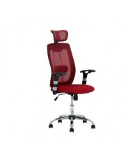 Scaun birou ergonomic OFF 988, mesh, baza cromata, suport lombar, inaltime reglabila, mecanism balans, 110 kg