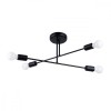 Candelabru Norah Negru Oțel 4 Becuri Neregulate Modern De Interior