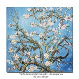 Cumpara ieftin Tablou pictat manual, Migdal inflorit, 60x60cm pictura ulei pe panza, reproducere Vincent van Gogh