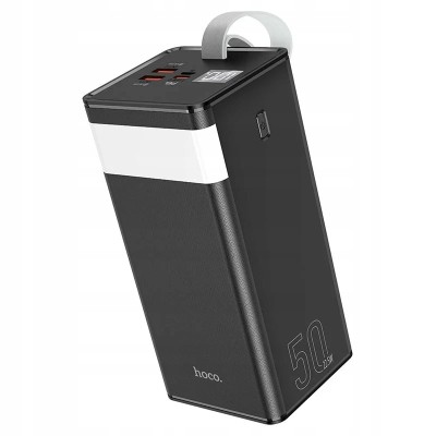 Baterie externa Hoco, 50000mAh, 22.5W, PD, USB/USB-C, Quick Charge, Lanterna, Negru foto