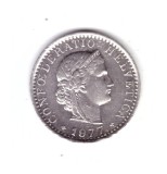 Mondea Elvetia 20 rappen 1977, stare foarte buna, curata, Europa, Cupru-Nichel