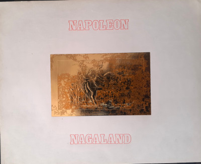 Nagaland Napoleon, bloc imperfect , folie aur, gold mnh foto