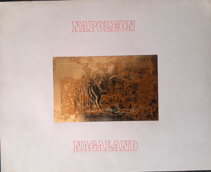 Nagaland Napoleon, bloc imperfect , folie aur, gold mnh