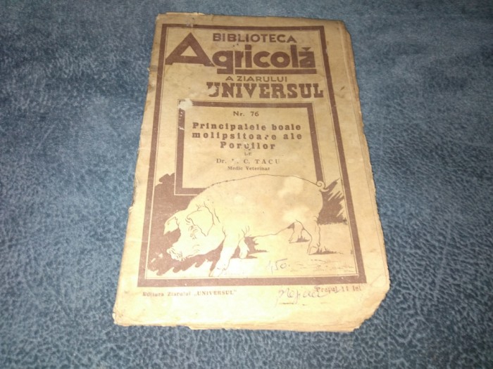 D C TACU PRINCIPALELE BOALE MOLIPSITOARE ALE PORCILOR 1943