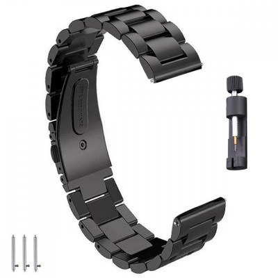 Curea metalica compatibila Huawei Watch GT 3 Pro, VD Very Dream&amp;reg;, telescoape QR, Negru foto