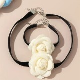 Set Elegance Pure | Bratara si Colier Alb | Accesorii Elegante Evenimente