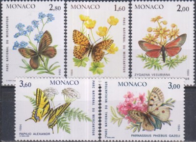 Timbre cu fluturi din Monaco foto
