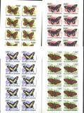 231-BURUNDI 2011-FLUTURI-4 blocuri cu 10 timbre nedantelate MNH, Nestampilat