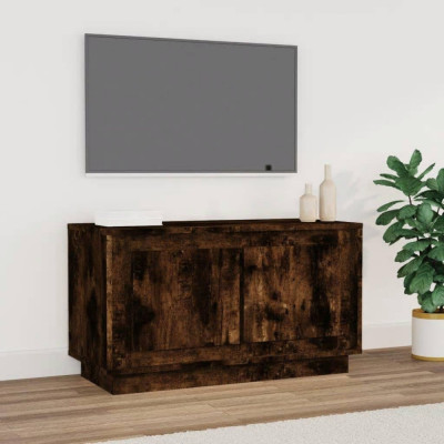 Comoda TV, stejar afumat, 80x35x45 cm, lemn prelucrat GartenMobel Dekor foto