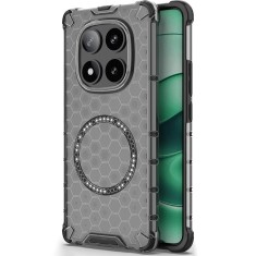 Husa transparenta Xiaomi Redmi Note 14 Pro 5G Techsuit HoneyComb Shield MagSafe, negru foto