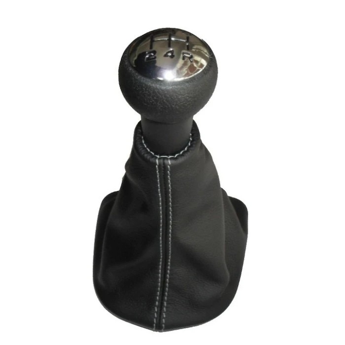 Nuca schimbator viteze, 5 viteze cu manson MARTI-NIK 15 pentru PEUGEOT 307 2001-2008, piele naturala, cu rama,