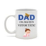 Cana alba personalizata &rdquo;Cel mai bun viitor tatic&rdquo;, INOVATIX&reg;. 330 ml
