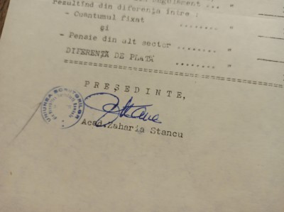 ZAHARIA STANCU: DOCUMENT SEMNAT OLOGRAF, 1969 foto
