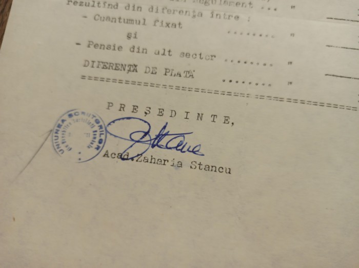 ZAHARIA STANCU: DOCUMENT SEMNAT OLOGRAF, 1969