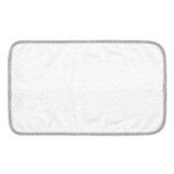 Prosop de fata din bumbac pentru copii, 50x30 cm, alb cu margine gri si model cu buline si stelute, CMCLASS