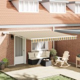 Umbrar manual retractabil vidaXL cu LED verde și galben 400x350 cm, Material de schimb pentru umbrar vidaXL pentru cadru de 4x3.5 m verde și galben