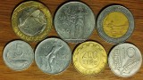 Italia - set de colectie 7 monede diferite- 5 10 50 100 200 + 500 &amp; 1000 lire bimetal - 1951->1998 - senzationale !