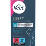 Benzi depilatoare cu ceara pentru picioare si corp, pentru piele sensibila, Veet Expert, 12 bucati