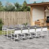 Gossi set mobilier de gradina, 11 piese, cu perne, alb, textilena