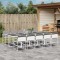 Gossi set mobilier de gradina, 11 piese, cu perne, alb, textilena