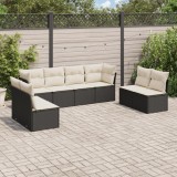 Cumpara ieftin Gossi set mobilier de gradina cu perne, 8 piese, negru, poliratan