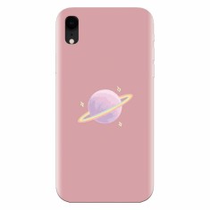 Husa silicon pentru Apple Iphone XR, Saturn On Pink foto