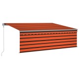 Copertina automata stor LED senzor vant portocaliu&amp;maro 4,5x3 m