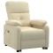 Fotoliu rabatabil electric, crem, material textil - 3