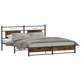 Cumpara ieftin Cadru de pat fără saltea Stejar afumat 160x200cm Lemn prelucrat