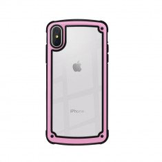 Husa iPhone X, iPhone XS, Solid Frame, Bumper, Roz foto