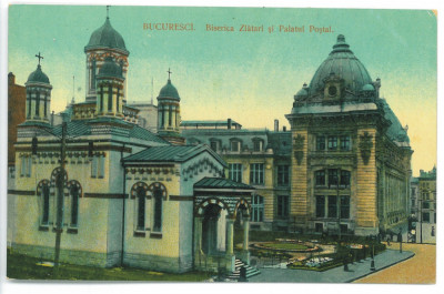 2713 - BUCURESTI, Post Office &amp;amp; Zlatari Church, Romania - old postcard - unused foto