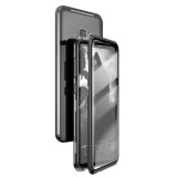 Husa Samsung Galaxy S9 - Sticla Fata+Spate 360 grade, Cadru metalic cu magneti, negru