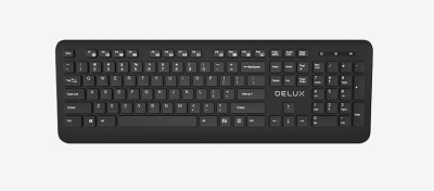 TASTATURA DELUX, wireless, 104 taste, multimedia 12 combinatii FN , USB, negru, foto