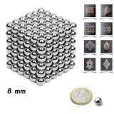 Bile magnetice Neocube 216, de &Oslash;8 mm, nichel, 216 piese