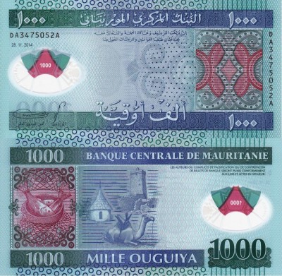 MAURITANIA 1.000 ouguiya 2014 polymer UNC!!! foto