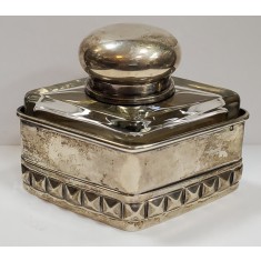 Calimara din cristal si montura din argint, Austro-Ungaria, cca. 1900