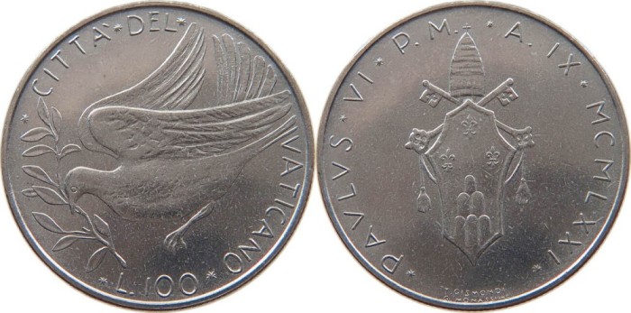 Vatican 1971 - 100 lire UNC