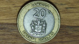 Jamaica -moneda de colectie exotica- 20 dolari / dollars 2000 bimetal -frumoasa!