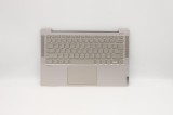 Carcasa superioara cu tastatura palmrest Laptop, Lenovo, Yoga S740-14IIL Type 81RS, 5CB0U44113, AM1EH000110, iluminata, argintie, layout US