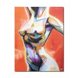 Tablou nud pictat manual, Ramona, 120x90cm ulei pe panza, Valentin Pop