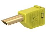 Conector de laborator banană 4mm, 19A, 60V DC, aurit