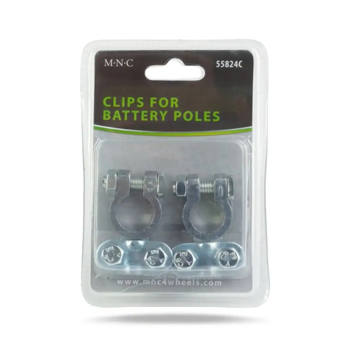 Borne baterie auto aluminiu 2buc plus /minus M`N`C 55824C